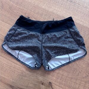 lululemon athletica speed up Black and Gray running Shorts